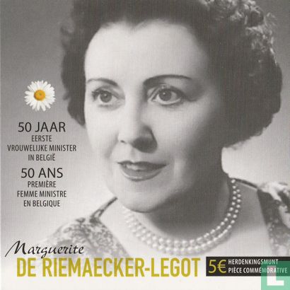 België 5 euro 2015 (PROOF - folder) "Marguerite de Riemaecker - Legot" - Afbeelding 1