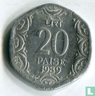 India 20 paise 1989 (Hyderabad) - Image 1