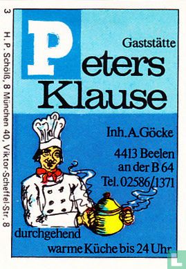 Gaststätte Peters Klause - A. Göcke