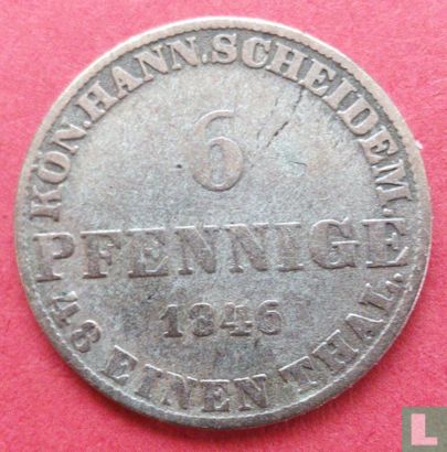 Hannover 6 pfennige 1846 - Afbeelding 1