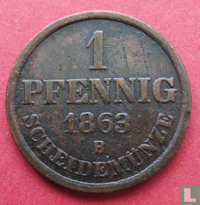 Hannover 1 pfennig 1863 - Afbeelding 1