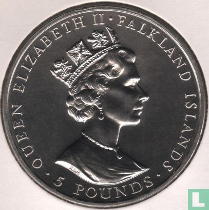 Falklandeilanden 5 pounds 1990 "90th Birthday of the Queen Mother" - Afbeelding 2