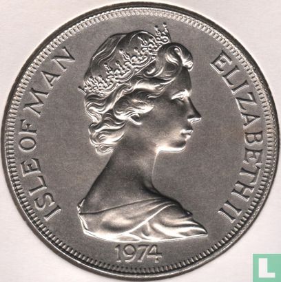 Isle of Man 1 crown 1974 (copper-nickel) "100th anniversary Birth of Winston Churchill" - Image 1
