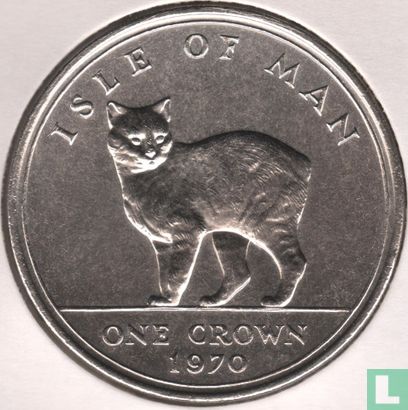 Man 1 crown 1970 "Manx cat" - Afbeelding 1