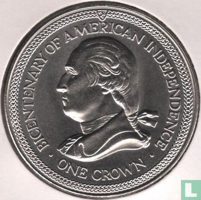 Man 1 crown 1976 (koper-nikkel) "200th anniversary of the United States Independence" - Afbeelding 2