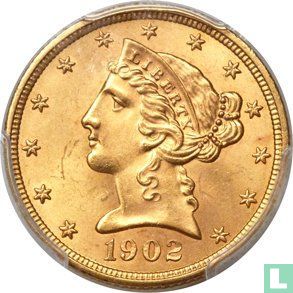 United States 5 dollars 1902 (without S) - Image 1