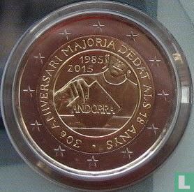 Andorra 2 euro 2015 (coincard - Govern d'Andorra) "30th anniversary Coming of Age at 18 years old" - Image 3