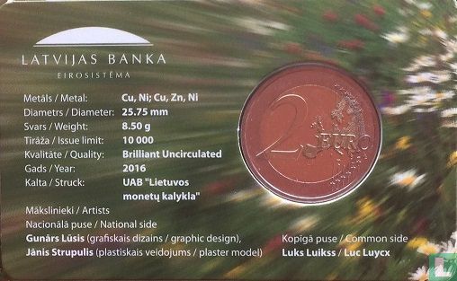 Lettland 2 Euro 2016 (Coincard) "Latvian agriculture" - Bild 2