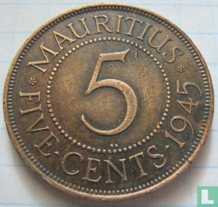 Mauritius 5 cents 1945 - Image 1