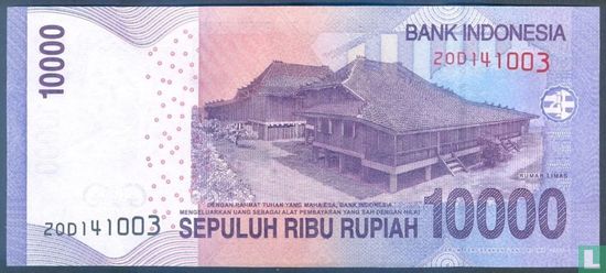 Indonésie 10.000 Rupiah 2016 (P150g1) - Image 2