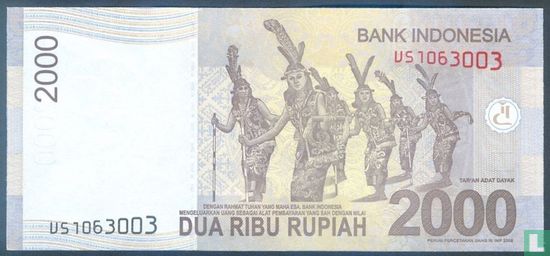 Indonesia 2,000 Rupiah 2016 - Image 2