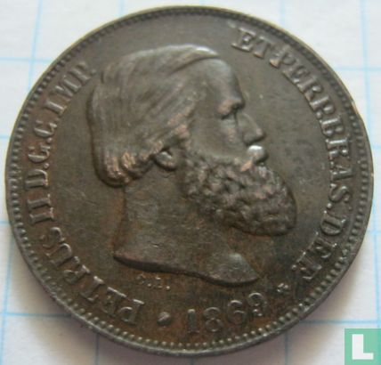 Brazil 10 réis 1869 - Image 1