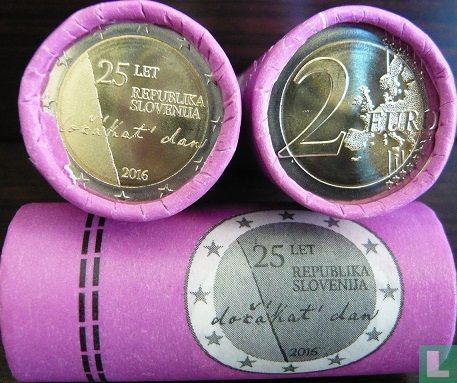 Slovenië 2 euro 2016 (rol) "25th anniversary of Independence" - Afbeelding 3