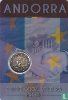 Andorra 2 euro 2015 (coincard - Govern d'Andorra) "25th anniversary of the Signature of the Customs Agreement with the European Union" - Afbeelding 1