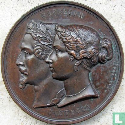 Frankrijk Medaille des batailles de la mer noir Napoleon et Victoria 1854  - Image 1
