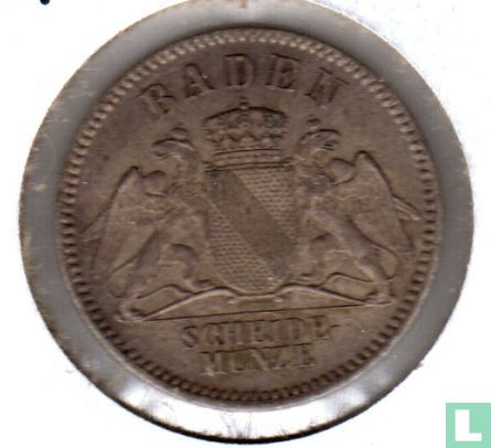 Baden 3 kreuzer 1866 - Afbeelding 2