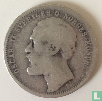 Sweden 1 krona 1876 - Image 2