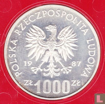 Poland 1000 zlotych 1987 (PROOF) "1988 Summer Olympics in Seoul" - Image 1