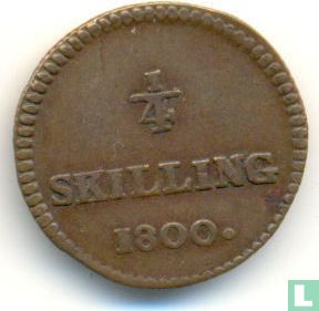 Zweden ¼ skilling 1800 - Afbeelding 1