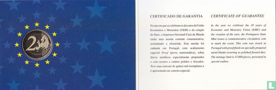 Portugal 2 euro 2009 (PROOF - folder) "10th Anniversary of the European Monetary Union" - Afbeelding 2