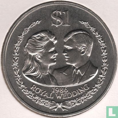 Cook Islands 1 dollar 1986 "Royal Wedding of Prince Andrew & Sarah Ferguson" - Image 2