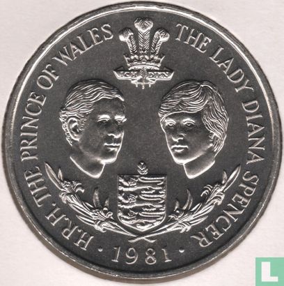 Guernsey 25 pence 1981 "Wedding of Prince Charles and Lady Diana Spencer" - Afbeelding 1