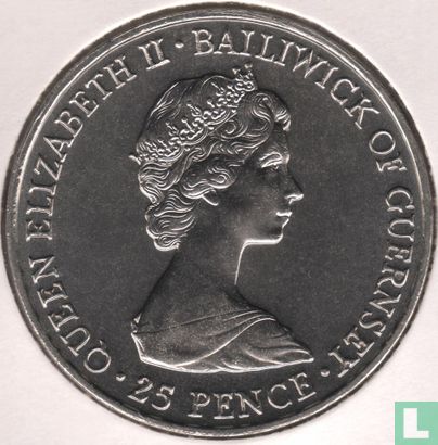 Guernsey 25 Pence 1981 "Wedding of Prince Charles and Lady Diana Spencer" - Bild 2