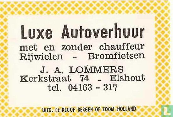 Luxe autoverhuur - J.A.Lommers