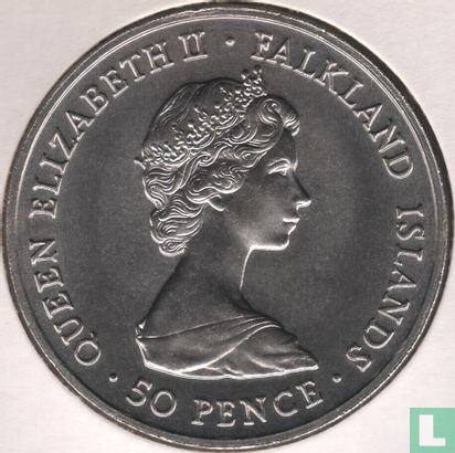 Falklandinseln 50 Pence 1981 "Royal Wedding of Prince Charles and Lady Diana" - Bild 2