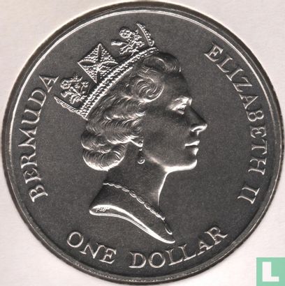 Bermudes 1 dollar 1990 "90th Birthday of the Queen Mother" - Image 2