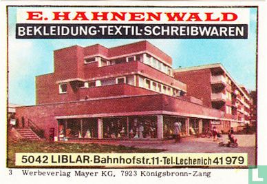E. Hahnenwald - Bekleidung.Textil.Schreibwaren