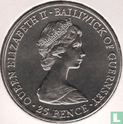 Guernsey 25 Pence 1980 "80th Anniversary of Queen Mother" - Bild 2