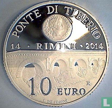 San Marino 10 euro 2014 (PROOF) "2000 years of Tiberius bridge" - Afbeelding 1