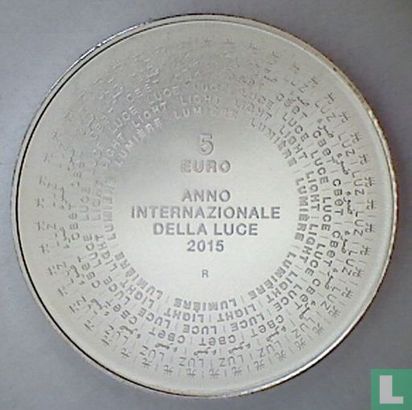 San Marino 5 euro 2015 "International Year of Light" - Afbeelding 1