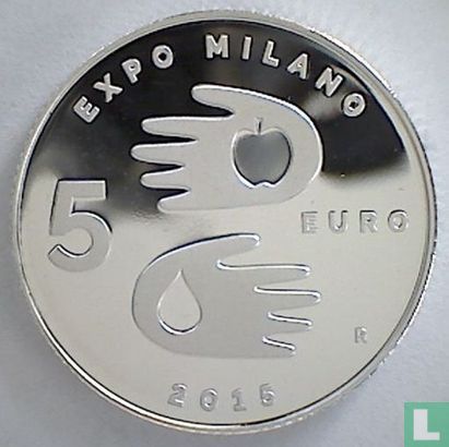 San Marino 5 euro 2015 (PROOF) "Expo Milano" - Image 1