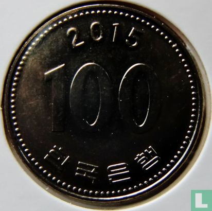 Corée du Sud 100 won 2015 - Image 1