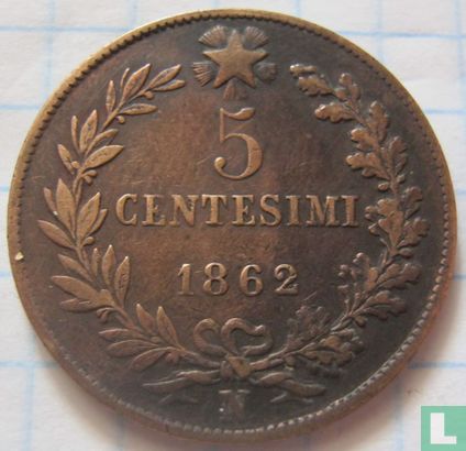 Italie 5 centesimi 1862 - Image 1