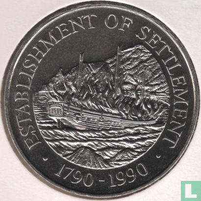 Pitcairn Islands 1 dollar 1990 "200th anniversary First settlement on Pitcairn Islands" - Image 1