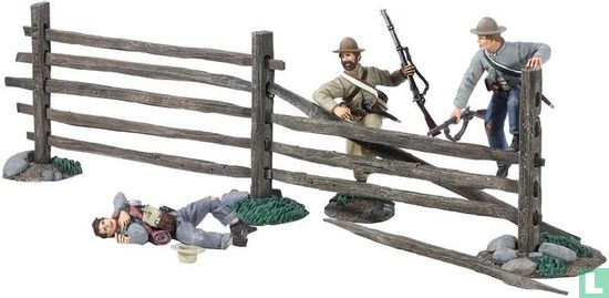 Allume les garçons ! «-trois infanterie confédérée avec Turnpike Sections de clôture