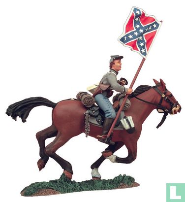 Confederate Cavalry Trooper with Guidon Charging 