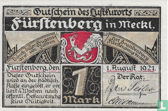 Fürstenberg, Stadt - 1 Mark (2) 1921 - Afbeelding 1