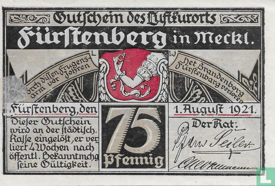 Fürstenberg, Stadt - 75 Pfennig (2) 1921 - Afbeelding 1