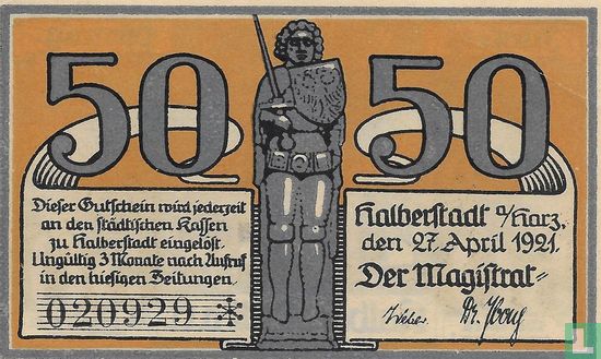 Halberstadt 50 Pfennig - Image 1