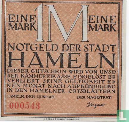 Hameln 1 Mark - Image 1