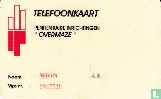 Telefoonkaart Penitentiaire Inrichtingen Overmaze - Afbeelding 1