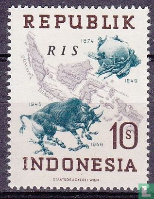 Karbouw, Indonesië & UPU met opdruk 