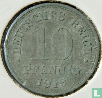 Empire allemand 10 pfennig 1919 - Image 1