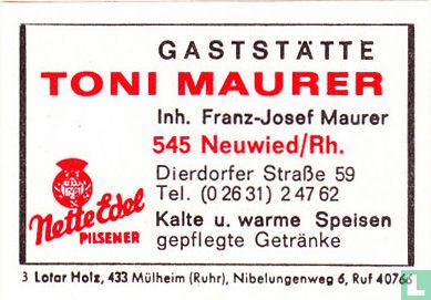 Gaststätte Toni Maurer - Franz-Josef Maurer