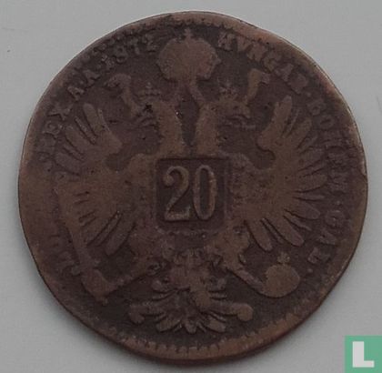 Austria 20 kreuzer 1872 - Image 1