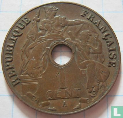 French Indochina 1 centime 1922 (with A) - Image 2